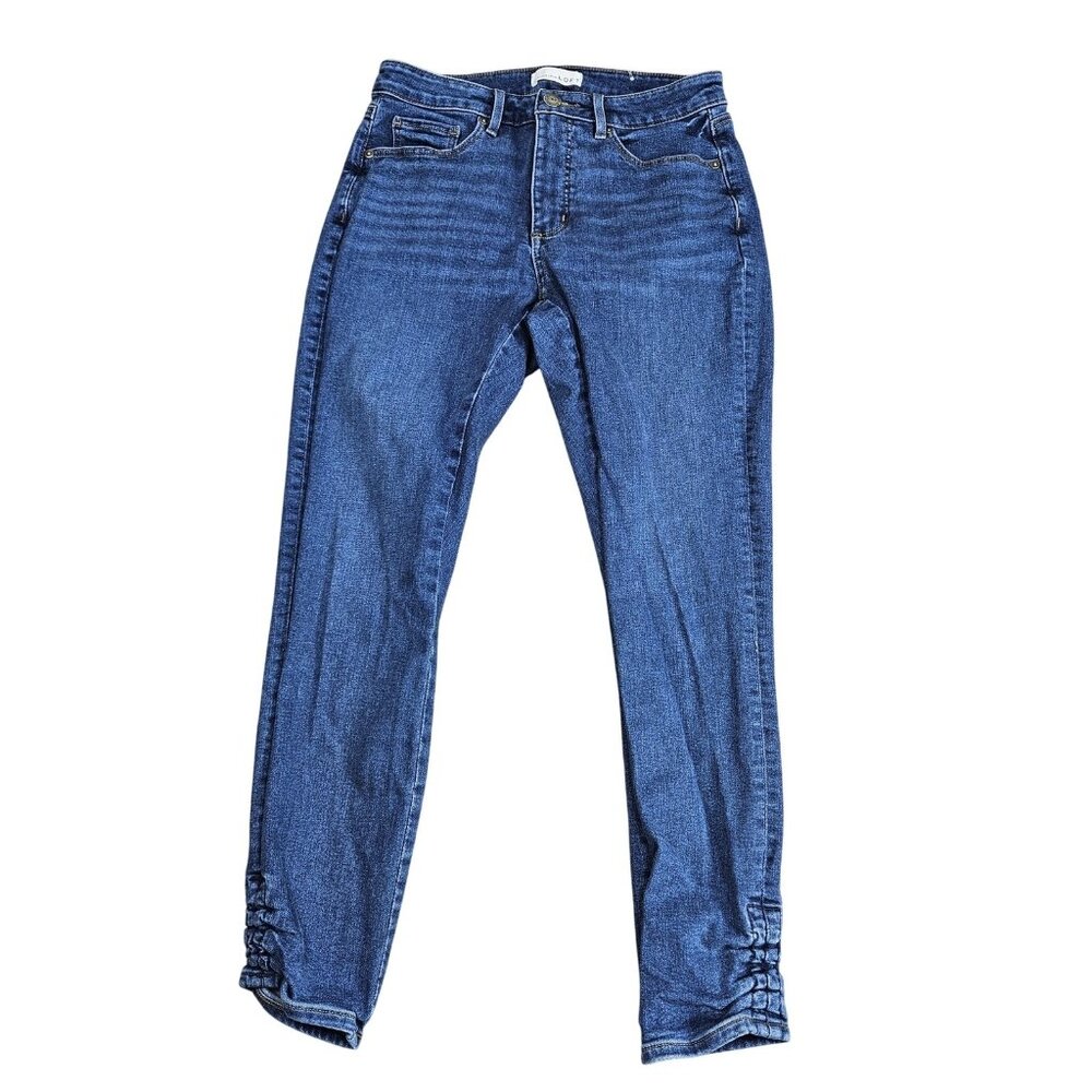 LOFT Curvy Skinny Crop Jeans Womens 6 Blue Medium Wash Mid Rise Stretch‎ Denim